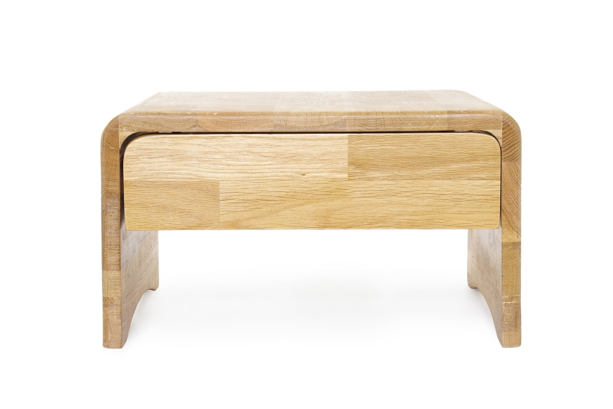 FC Oak Curve Bedside Table