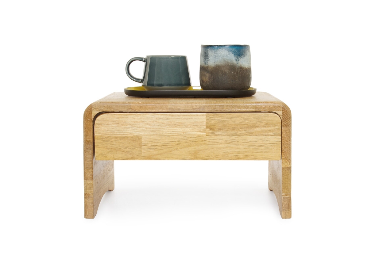 FC Oak Curve Bedside Table
