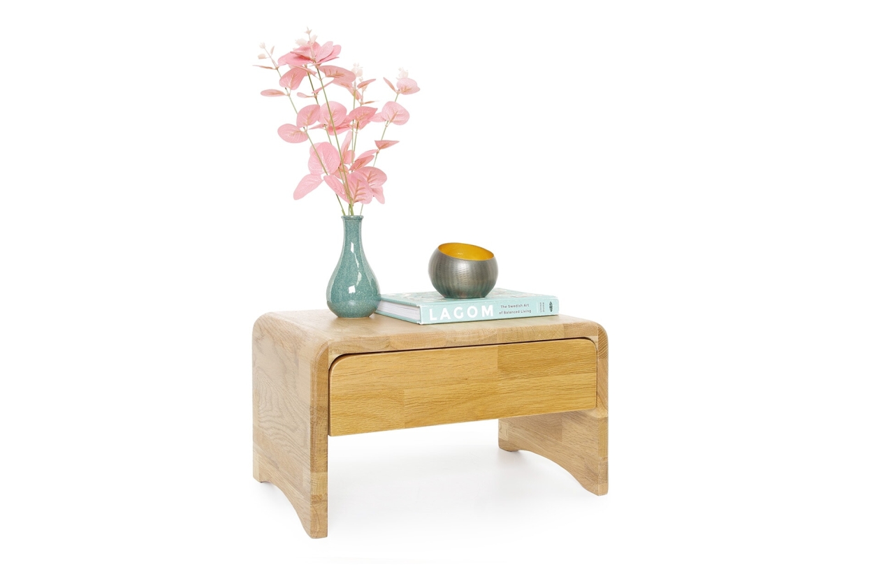 FC Oak Curve Bedside Table