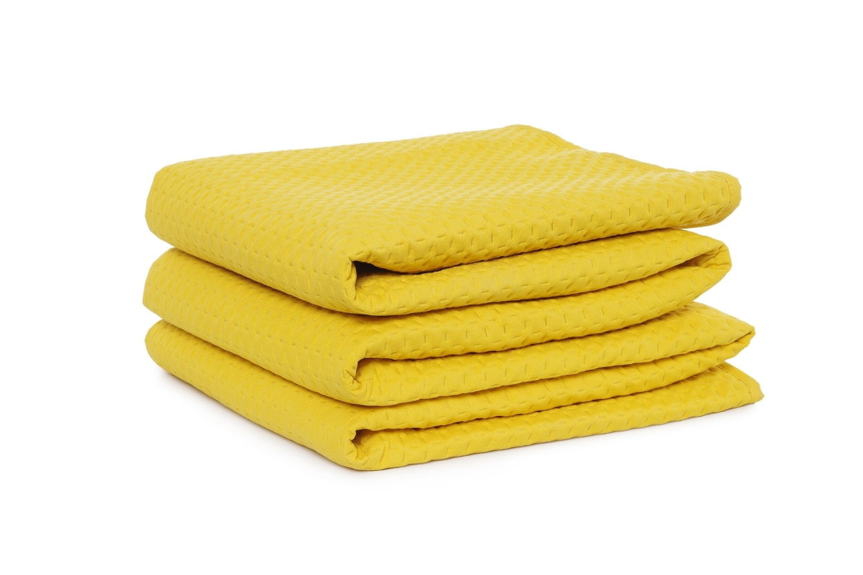 FC Quilted Dimple Squares Bedspread Mimosa Yellow