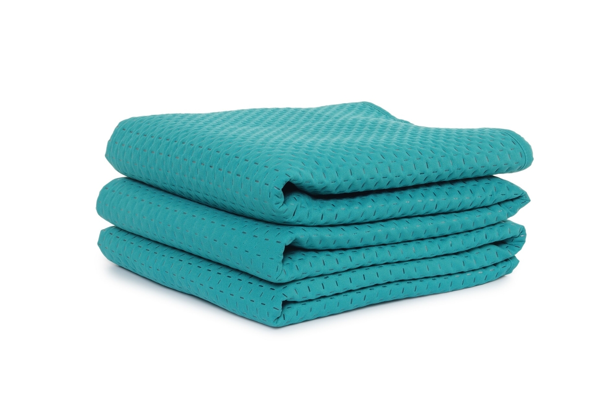 FC Quilted Dimple Squares Bedspread Teal