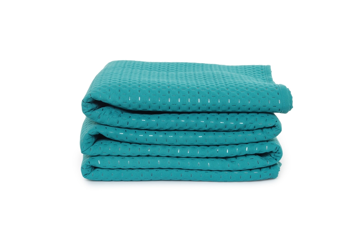 FC Quilted Dimple Squares Bedspread Teal