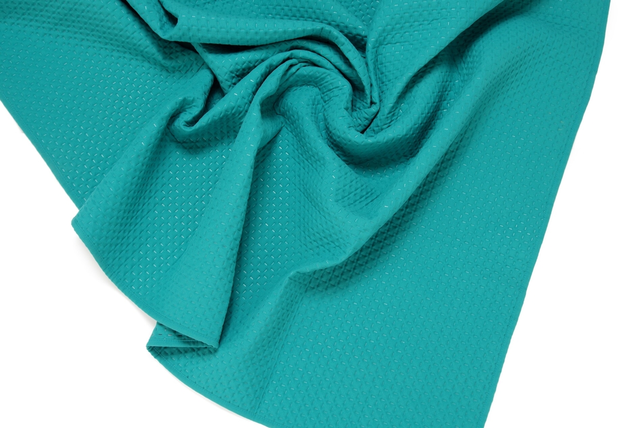 FC Quilted Dimple Squares Bedspread Teal