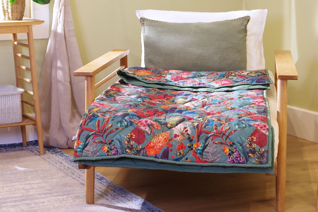 FC Tropical Bedspread Teal LS