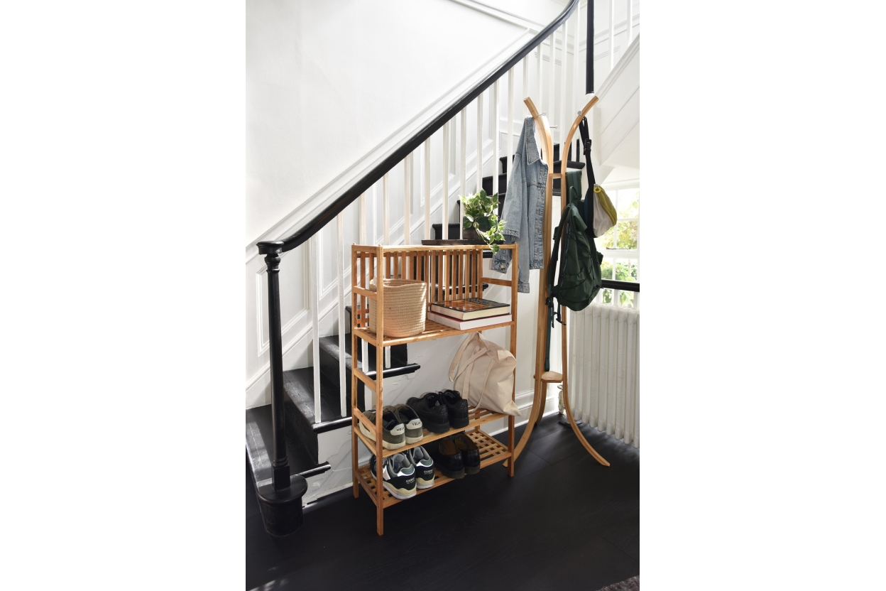 FC Bamboo Coat Stand Akira Shelves Georgian Park LS Smtb Hf