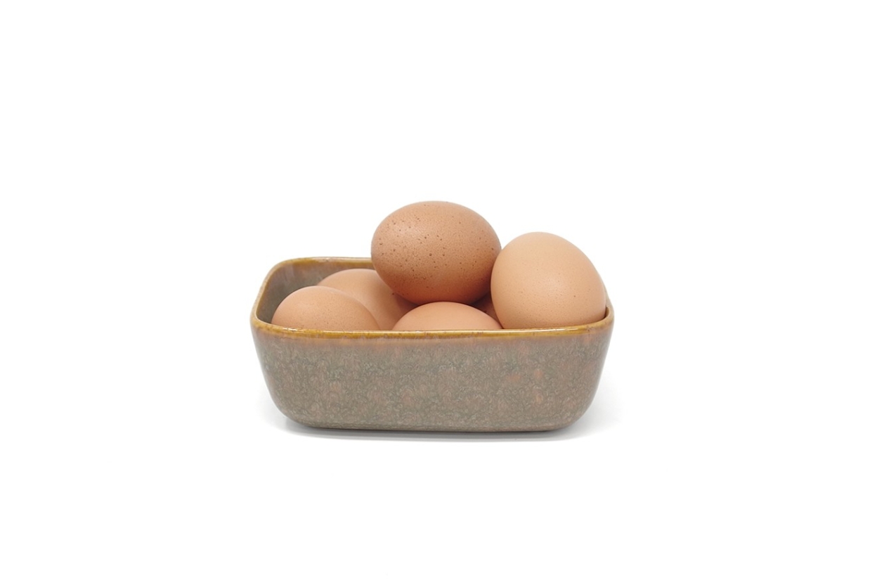 Reactive Glaze Deep Dish Sage Eggs