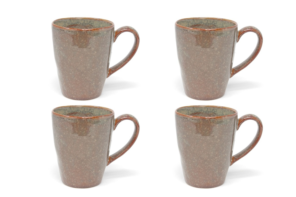 Reactive Glaze Cappuccino Mug Sage Set Of
