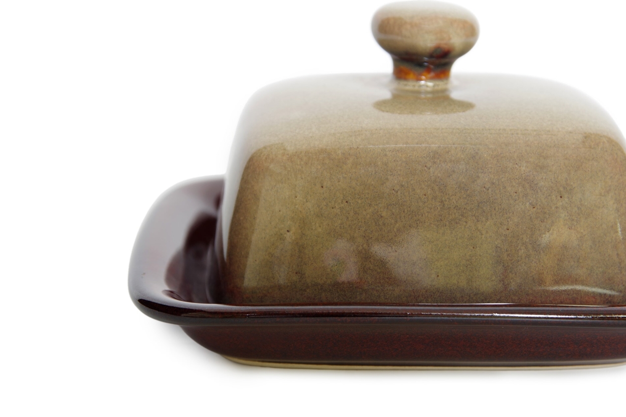FC Reactive Glaze Mini Butter Dish Starling