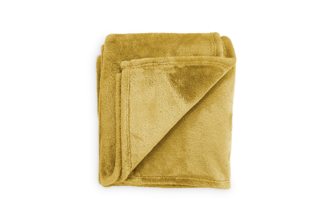 FC Deep Fleece Bedspread Dune Yellow