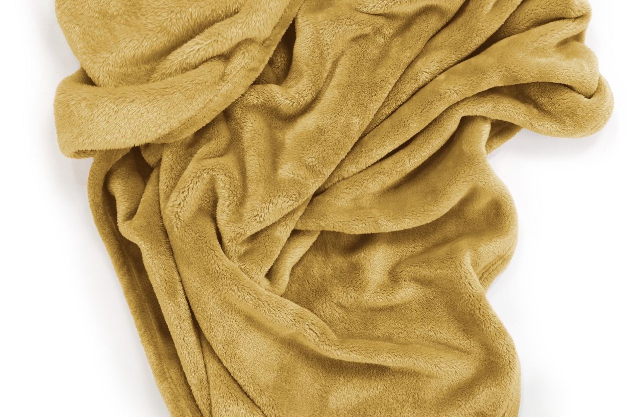 FC Deep Fleece Bedspread Dune Yellow