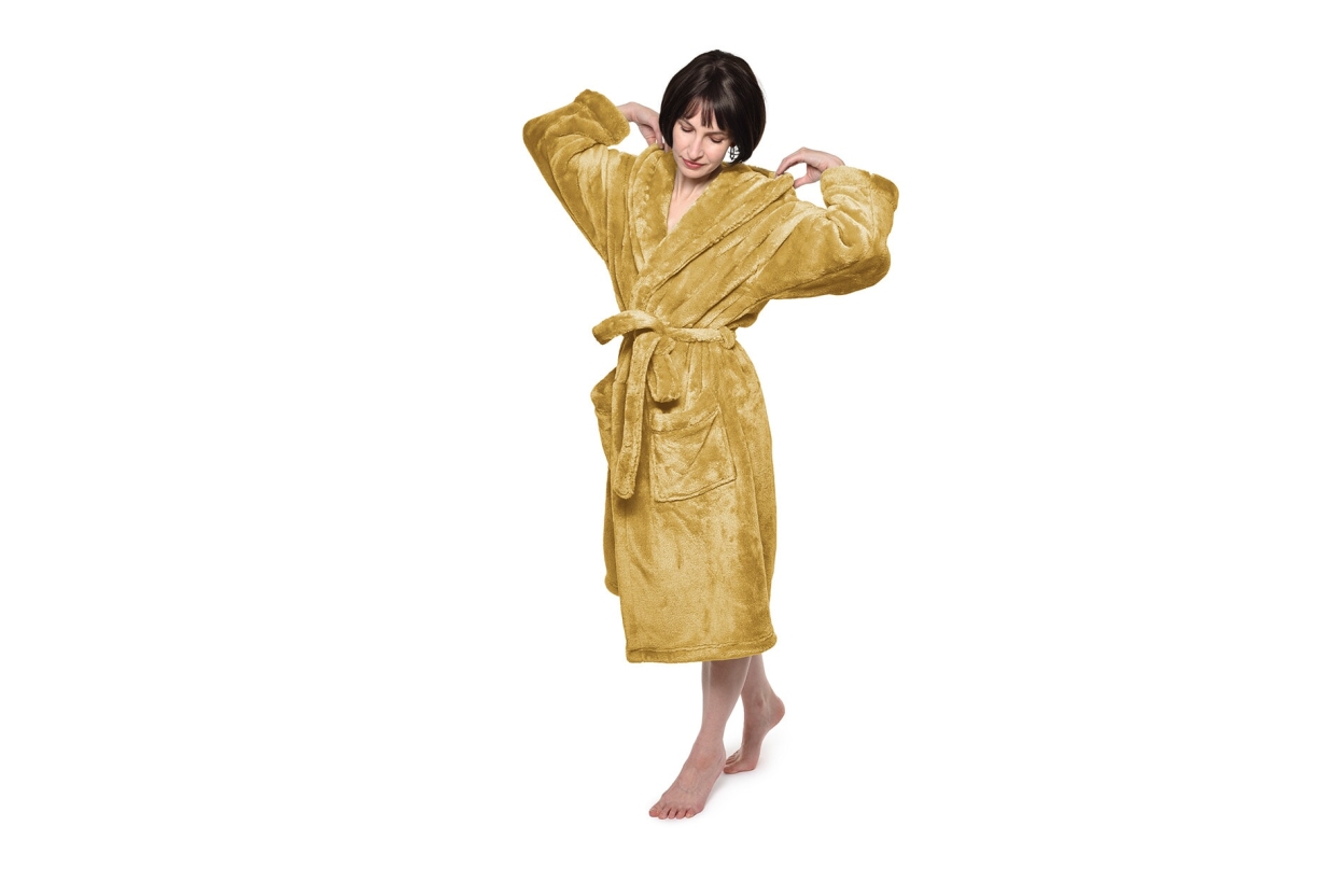 FC Deep Fleece Robe Dune Yellow