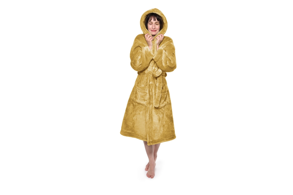 FC Deep Fleece Robe Dune Yellow