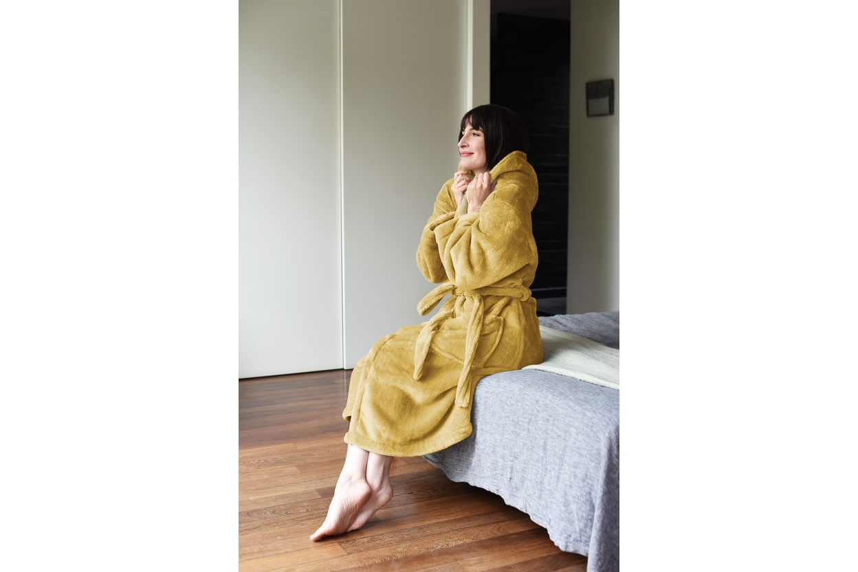 FC Deep Fleece Robe Dune Yellow