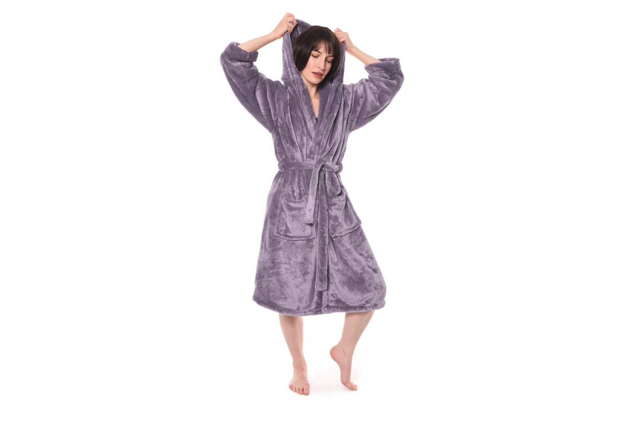 FC Deep Fleece Bathrobe Mulberry Purple