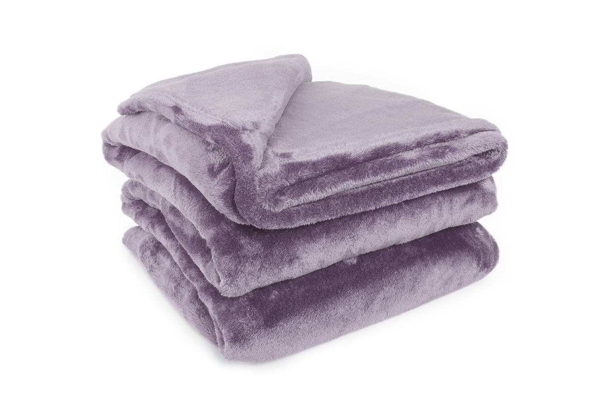 FC Deep Fleece Bedspread Mulberry Purple