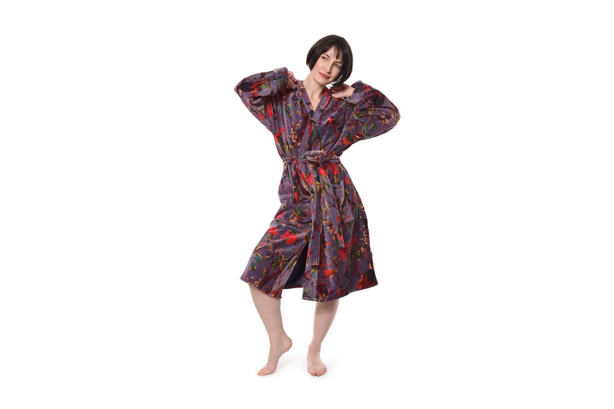 FC Paradise Velvet Robe Mulberry Purple