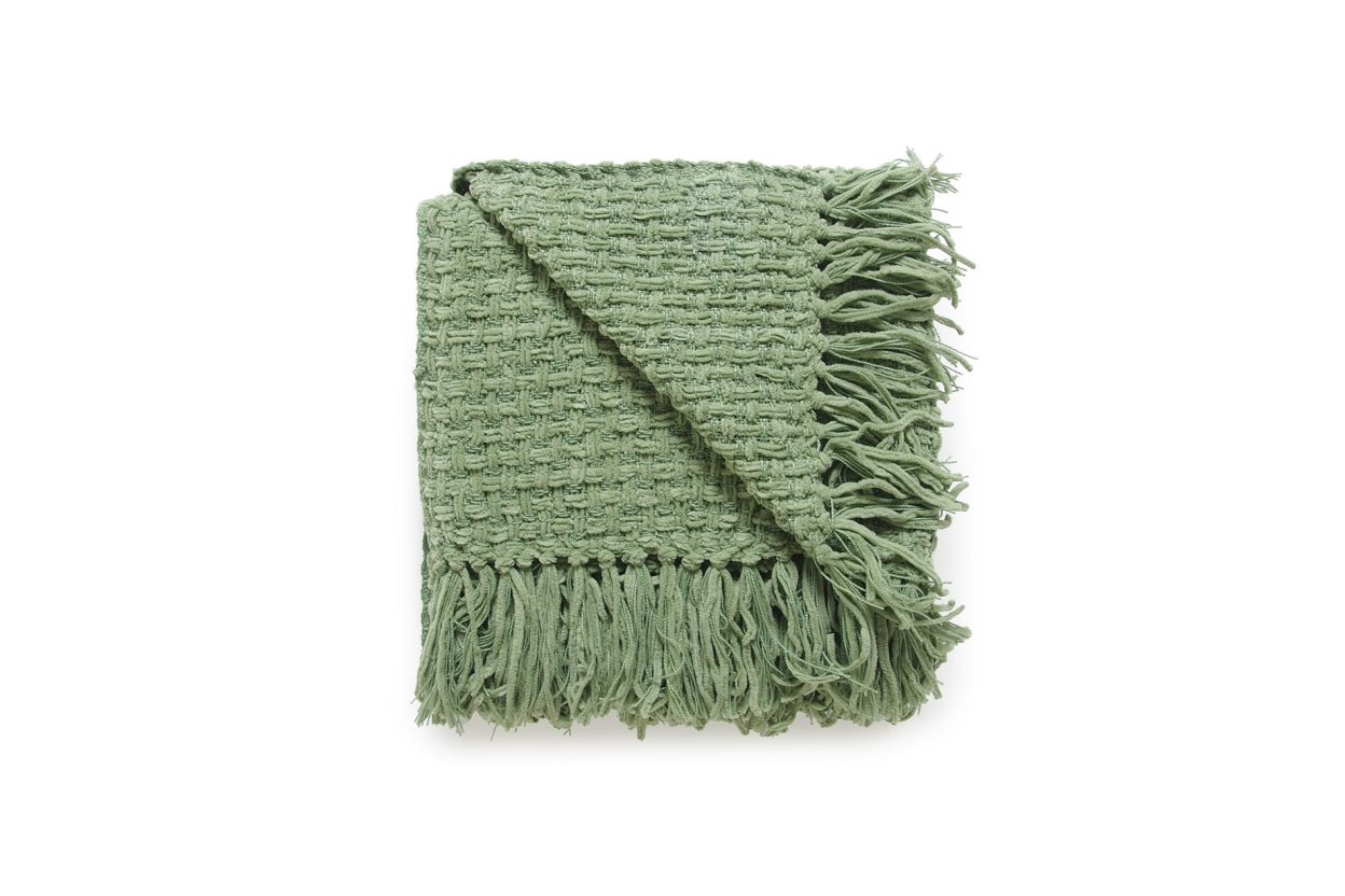 FC Basket Weave Throw Aspen Green Av