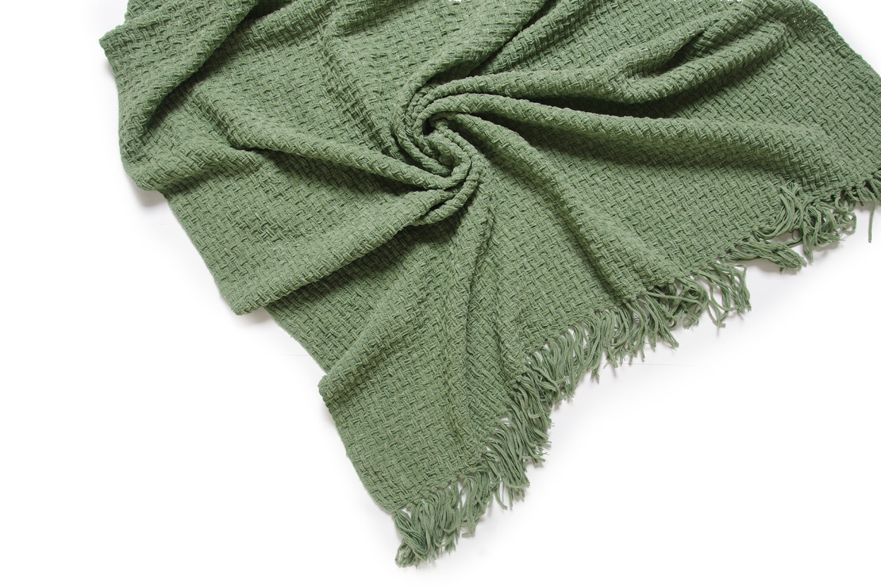 FC Basket Weave Throw Aspen Green