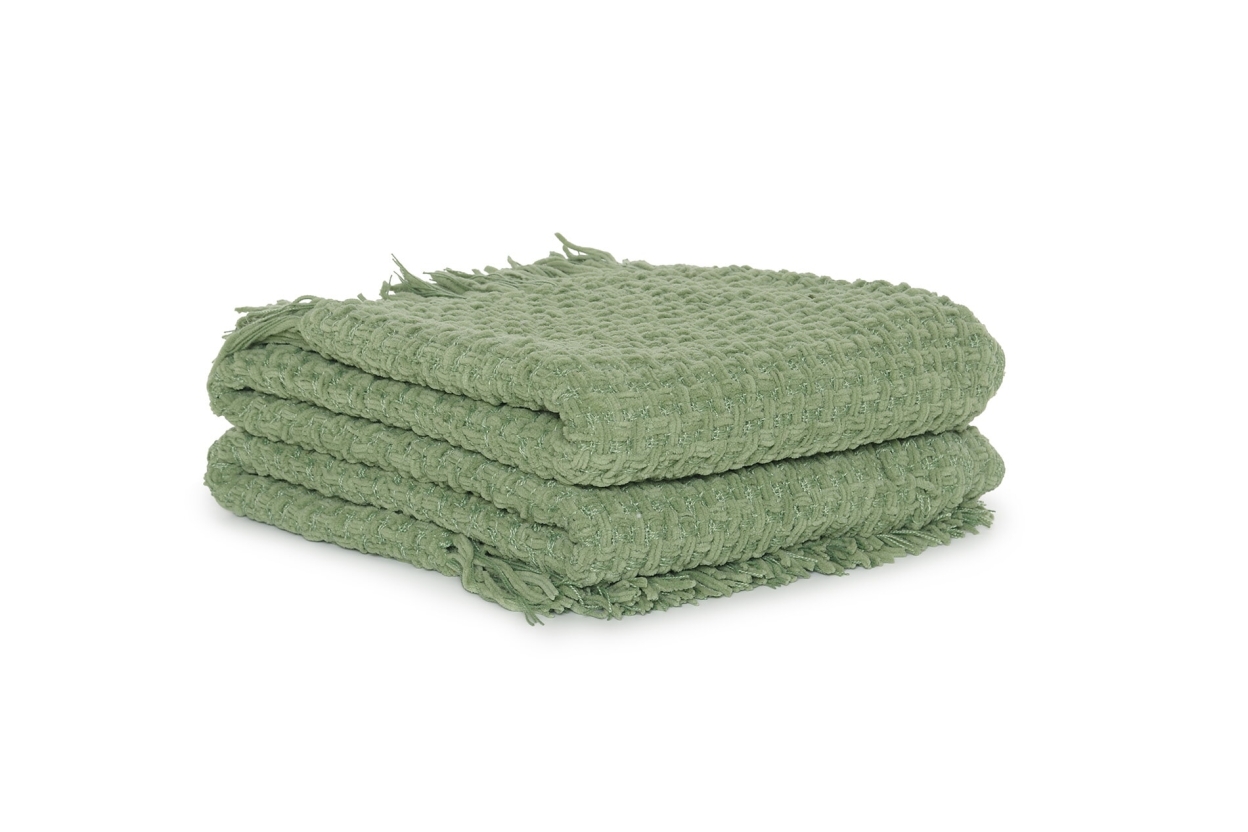 FC Basket Weave Throw Aspen Green