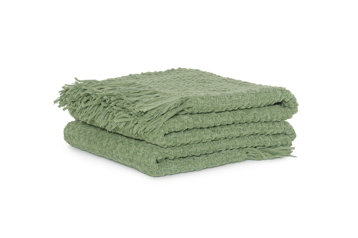 FC Basket Weave Throw Aspen Green