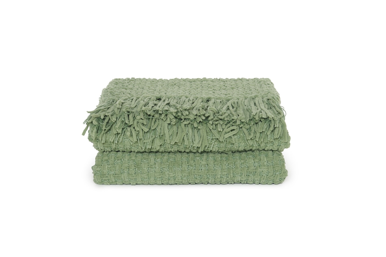 FC Basket Weave Throw Aspen Green