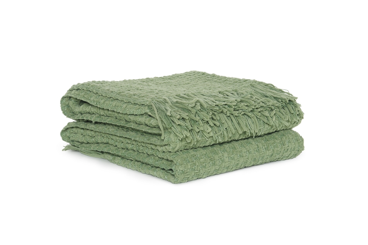 FC Basket Weave Throw Aspen Green