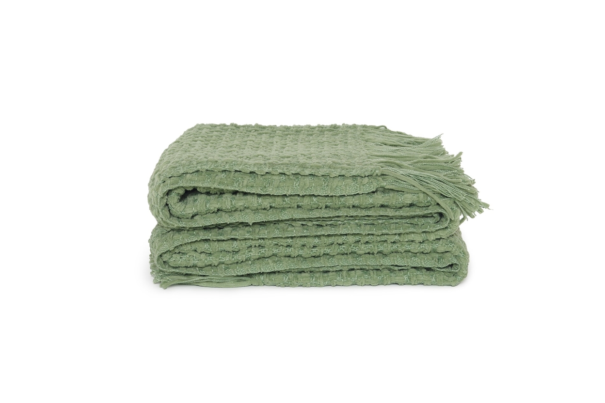 FC Basket Weave Throw Aspen Green