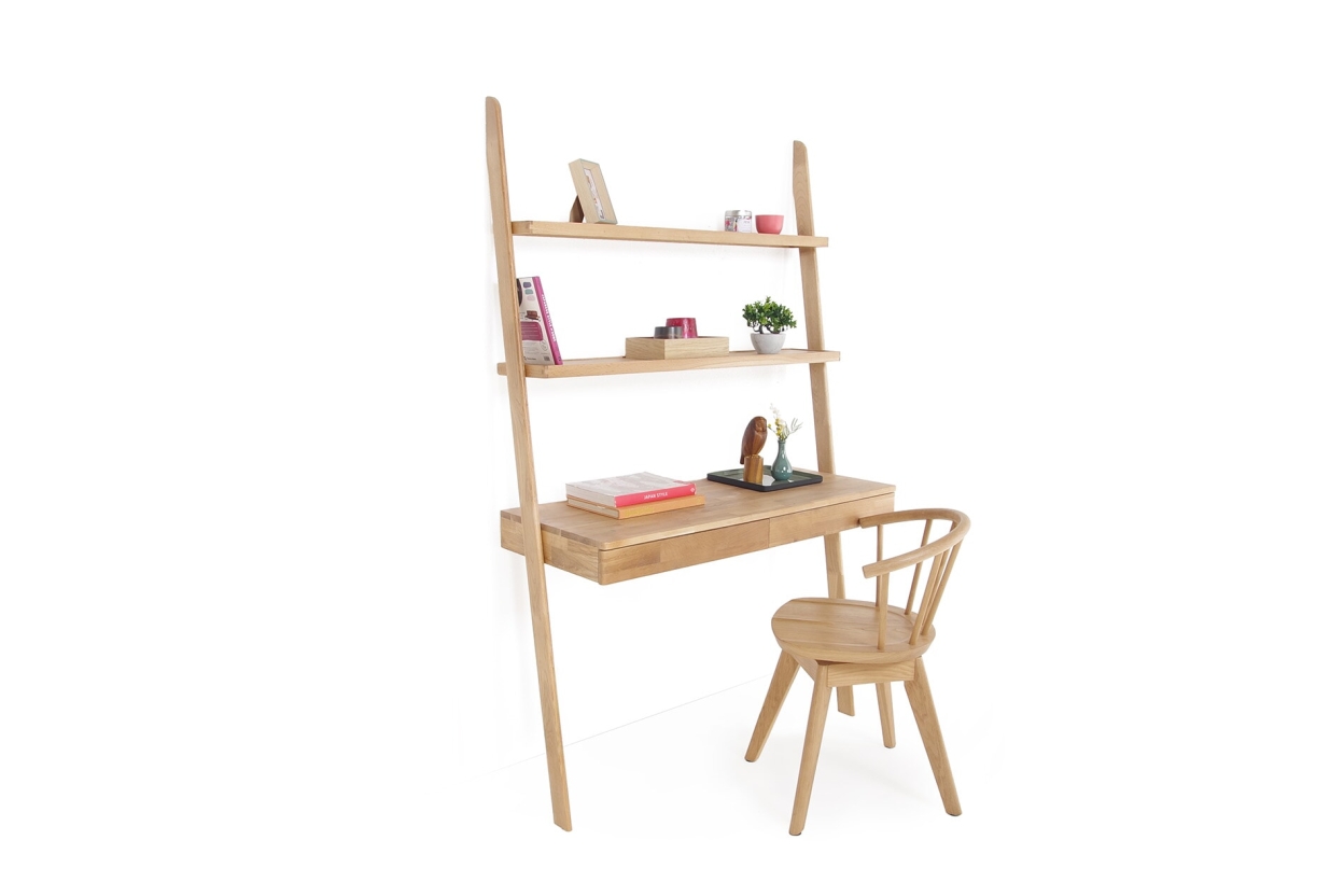 FC Oak Rounded Wide Ladder Desk