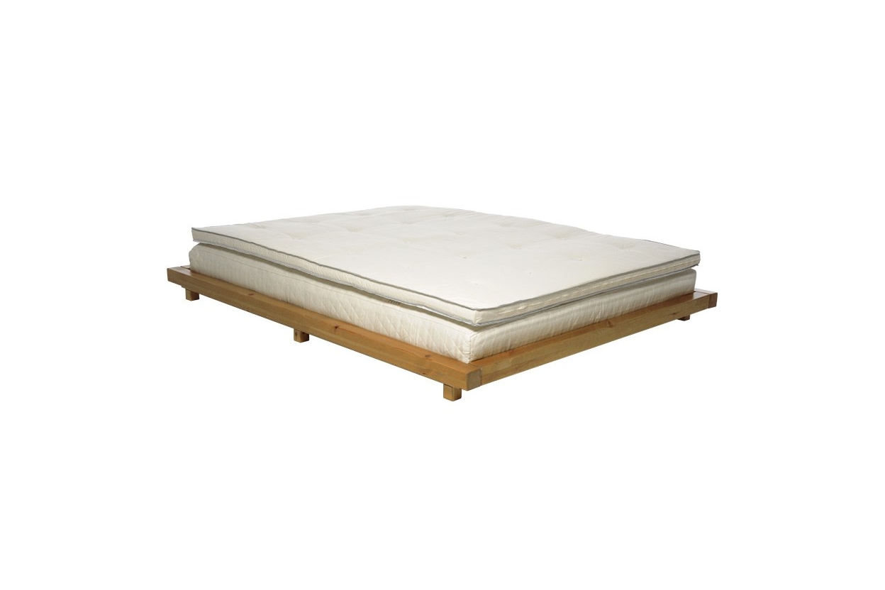 Platform Bed Pine With Elm Stain Frame Deepsleep Mattress And Topper