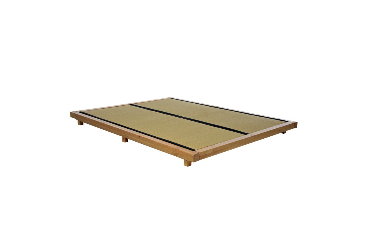 Platform Bed Pine With Elm Stain Frame And Tatami Mats