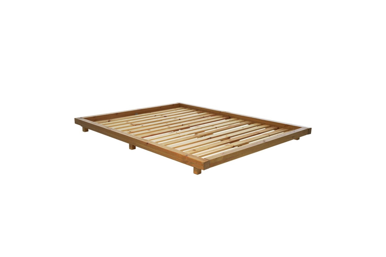 Platform Bed Pine With Elm Stain Frame Only