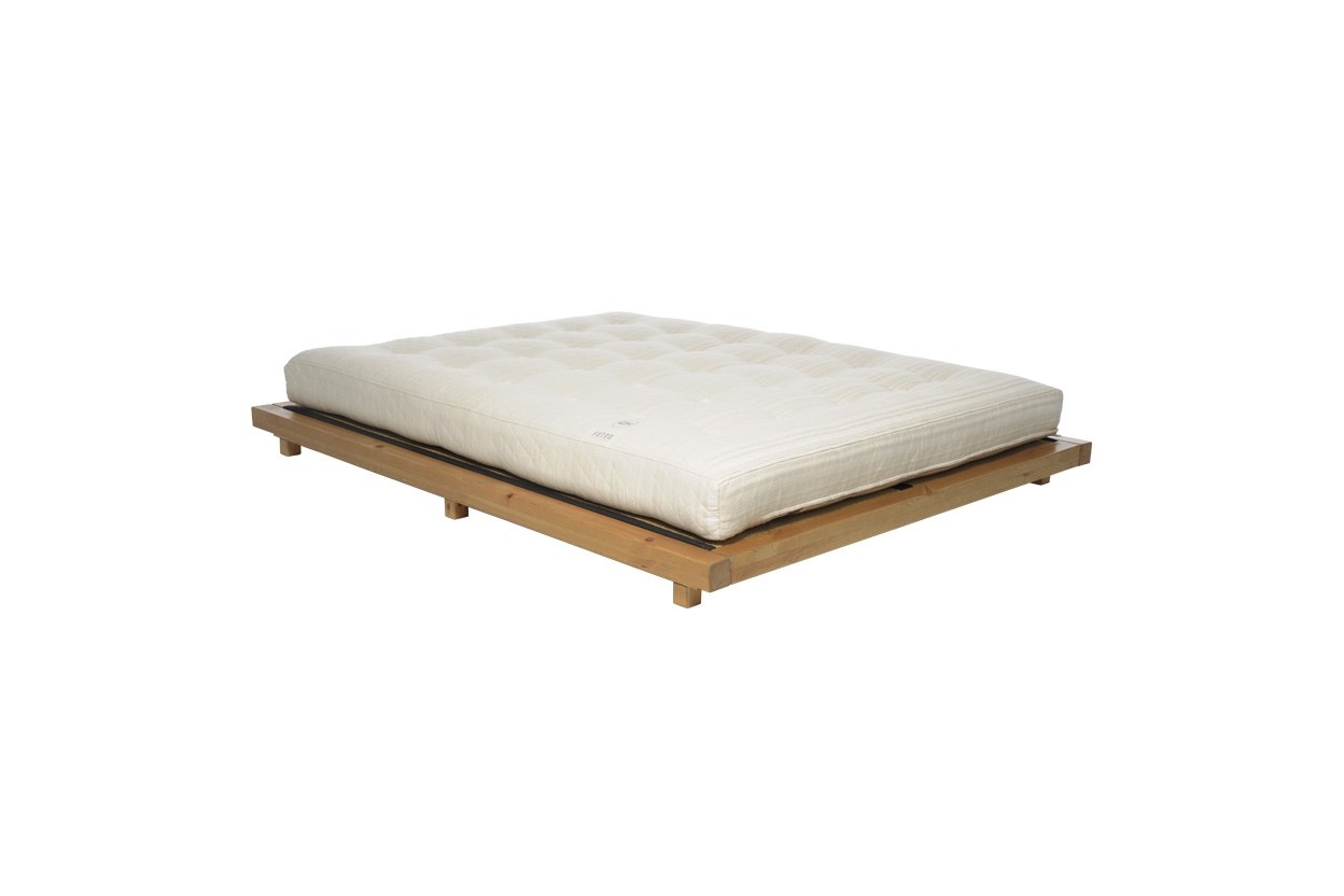Platform Bed Pine With Elm Stain Frame Tatami Mats And Deepsleep Mattress