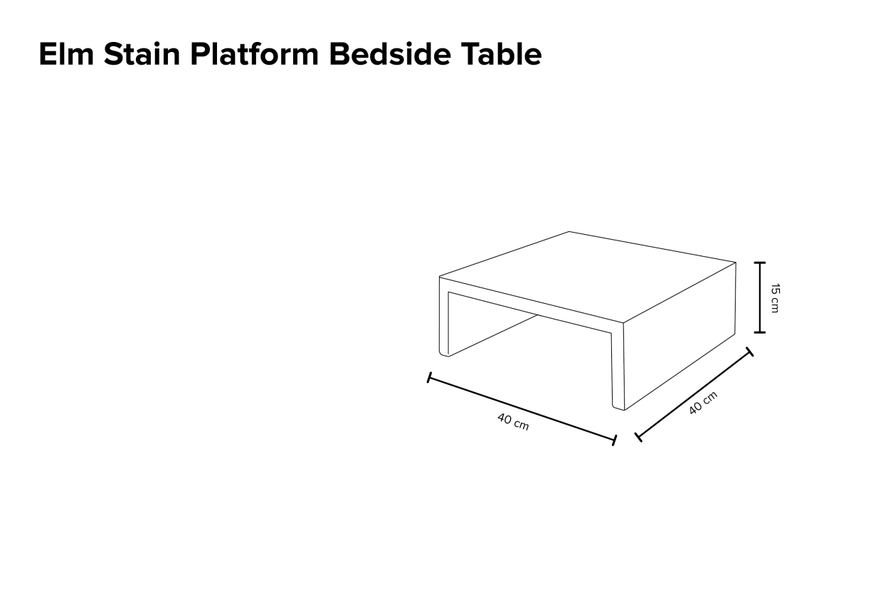 Elm Stain Platform Bedside Table