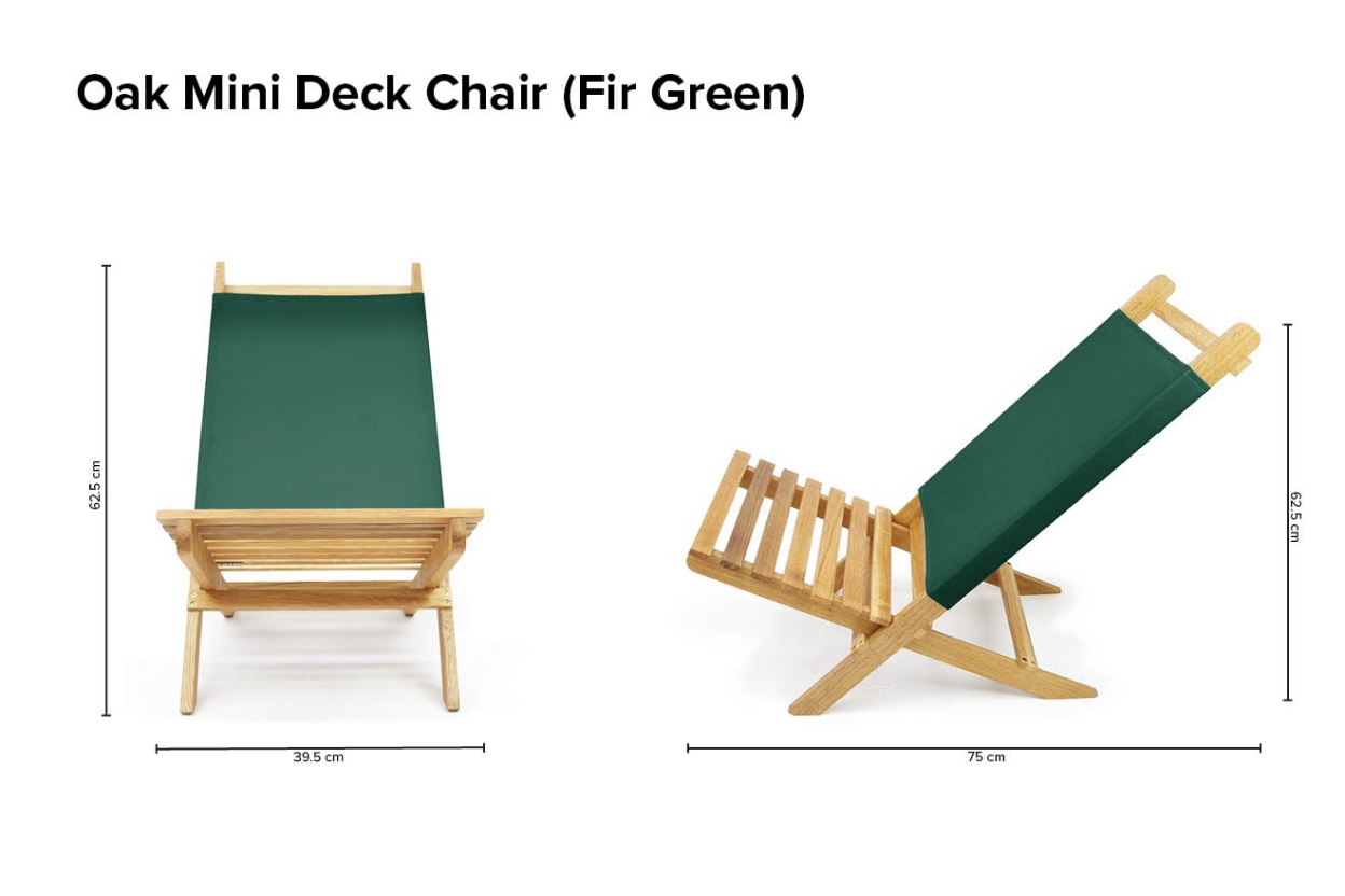 Oak Mini Deck Chair Fir Green