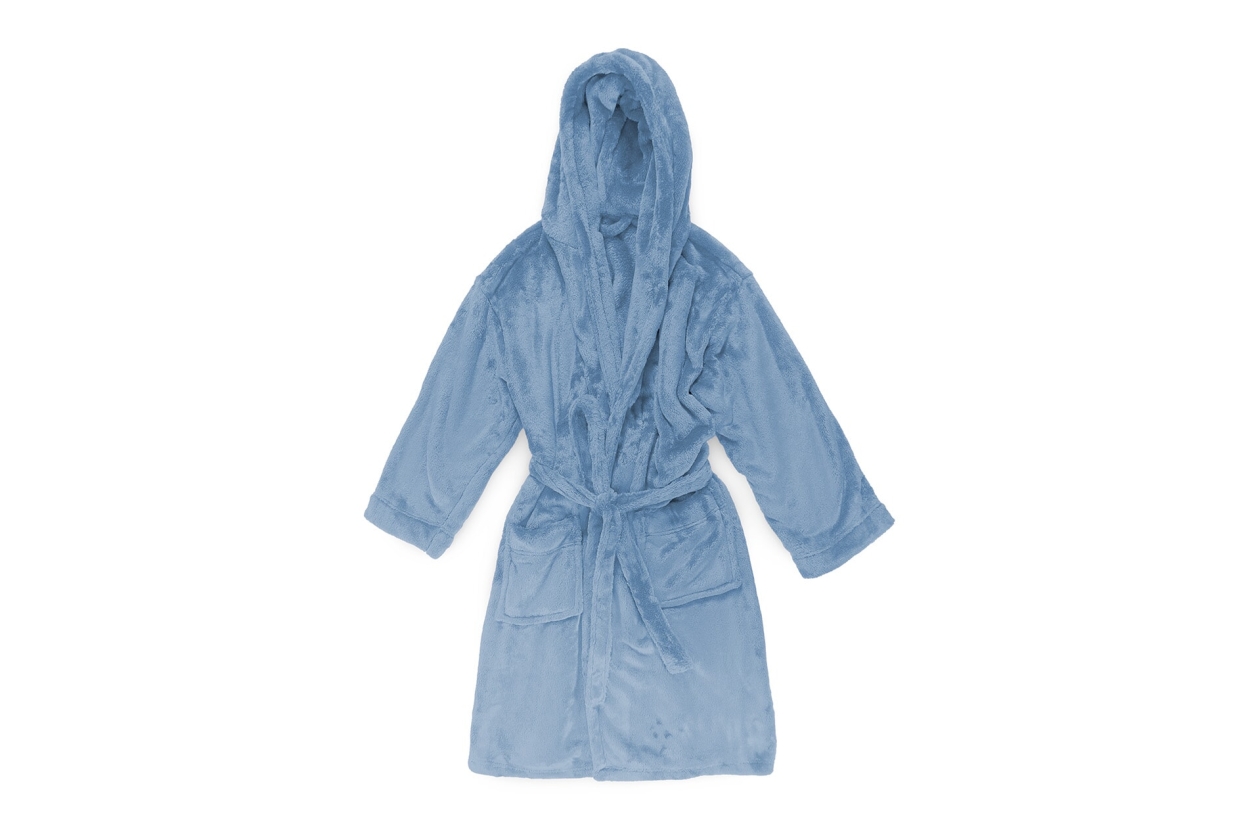 FC Deep Fleece Bathrobe Soft Blue Cbj Ex