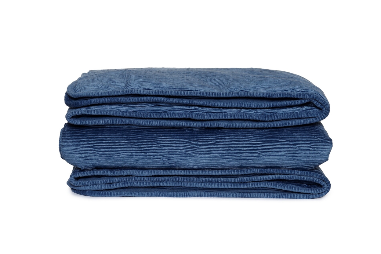 FC Crinkle Velvet Bedspread Legion Blue