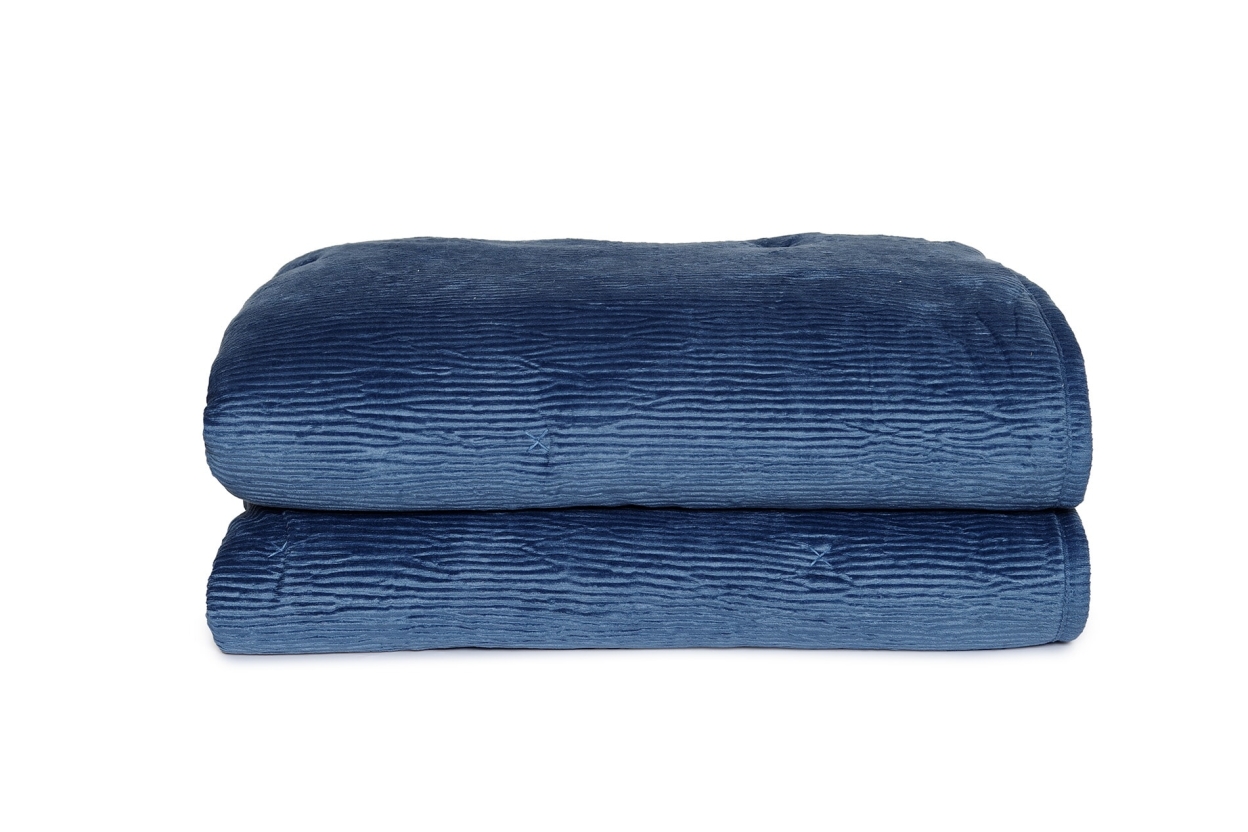 FC Crinkle Velvet Bedspread Legion Blue