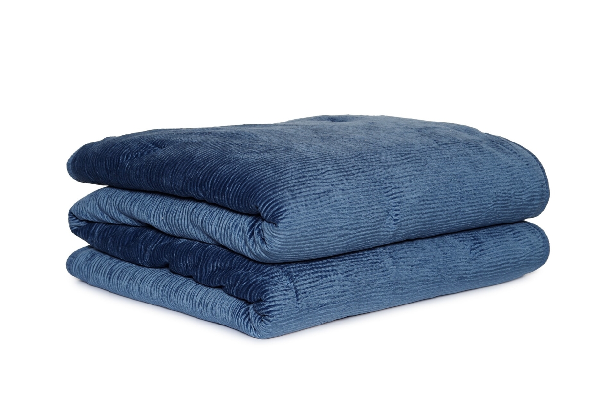 FC Crinkle Velvet Bedspread Legion Blue