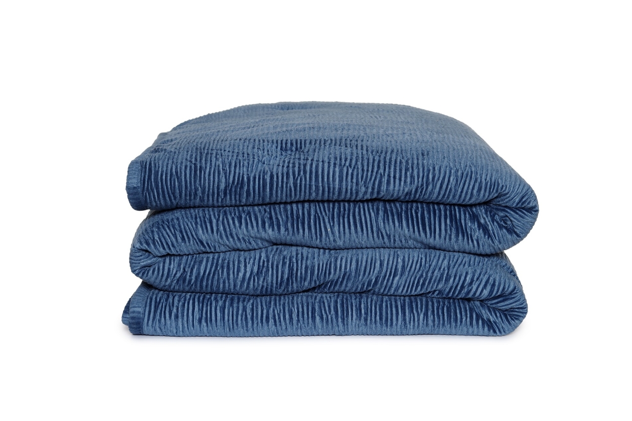 FC Crinkle Velvet Bedspread Legion Blue