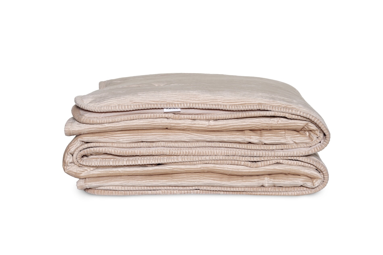 FC Crinkle Velvet Bedspread Natural