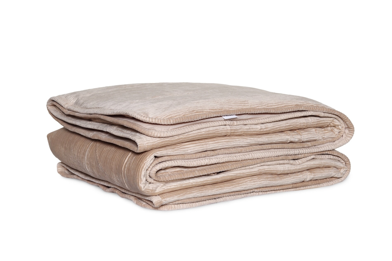 FC Crinkle Velvet Bedspread Natural