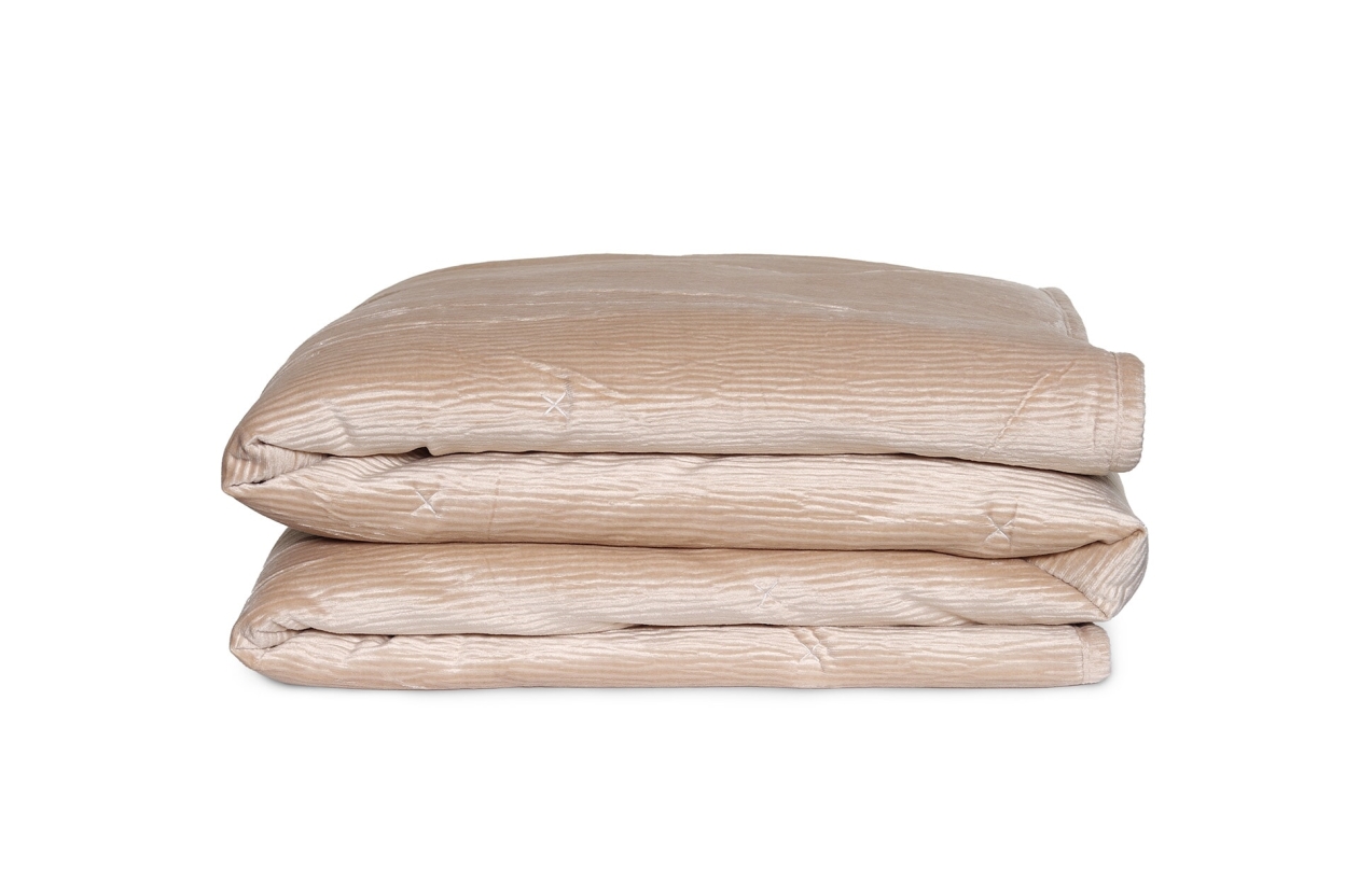 FC Crinkle Velvet Bedspread Natural