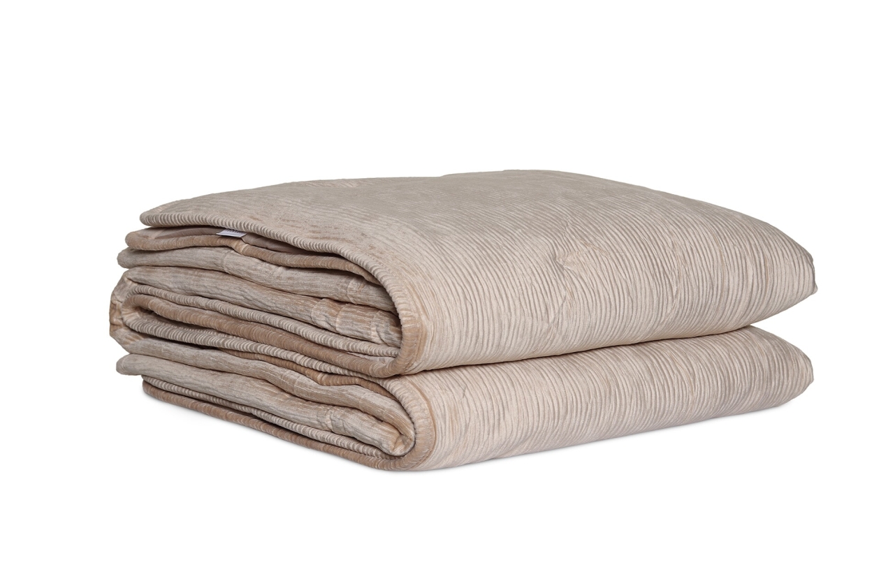 FC Crinkle Velvet Bedspread Natural