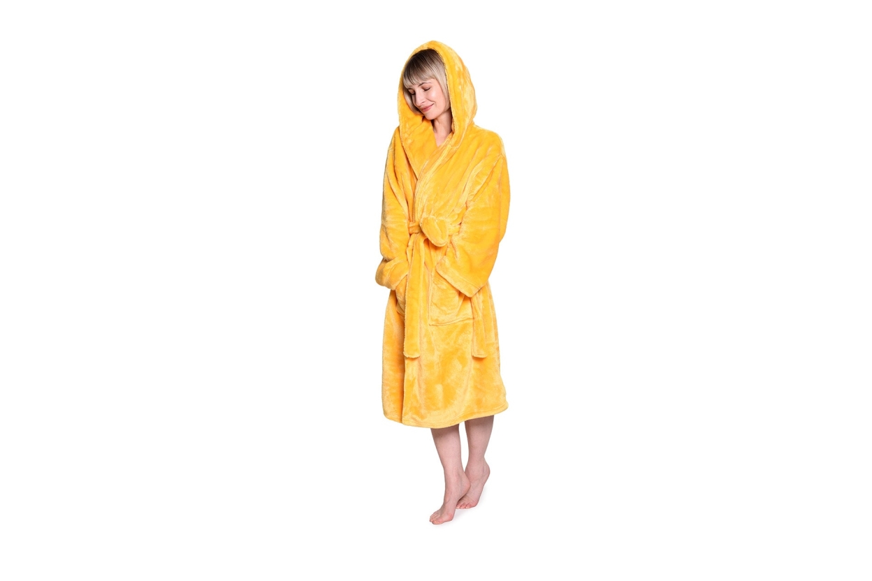 FC Deep Fleece Robe Mimosa Yellow