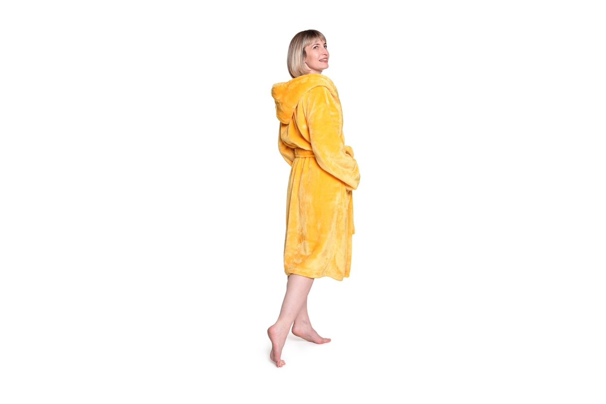 FC Deep Fleece Robe Mimosa Yellow