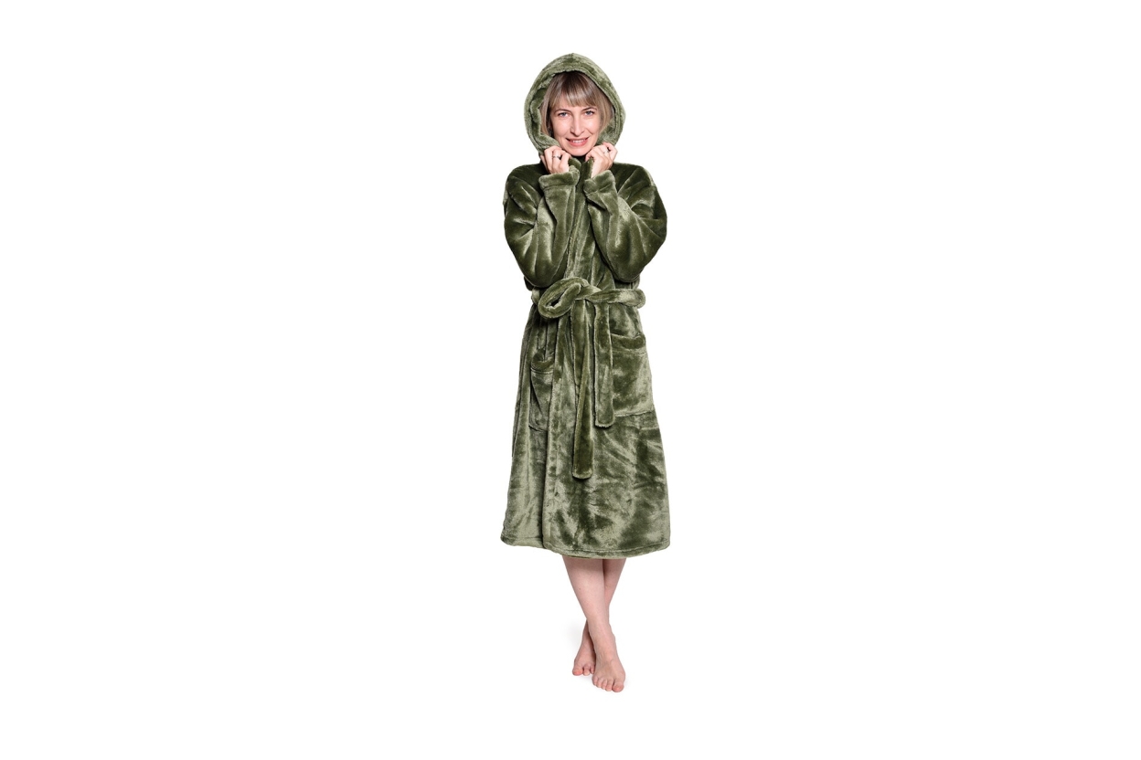 FC Deep Fleece Robe Olive Green