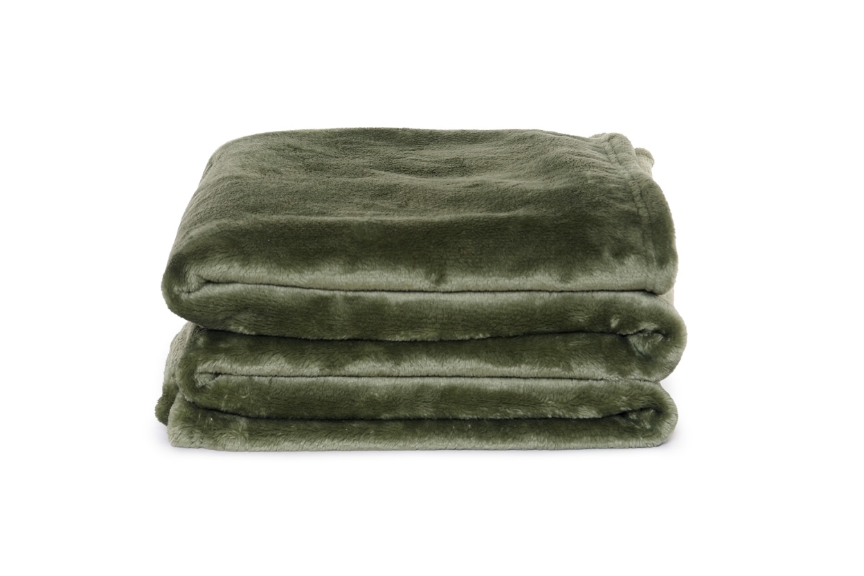 FC Deep Fleece Throw Deep Green