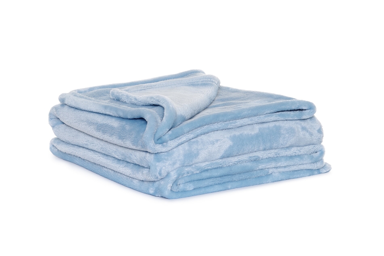 FC Deep Fleece Throw Soft Blue