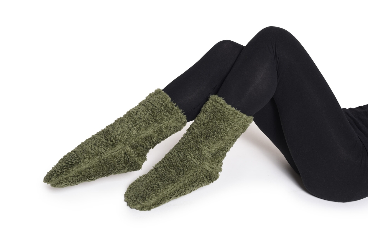 FC Sheepskin Bed Socks Deep Olive