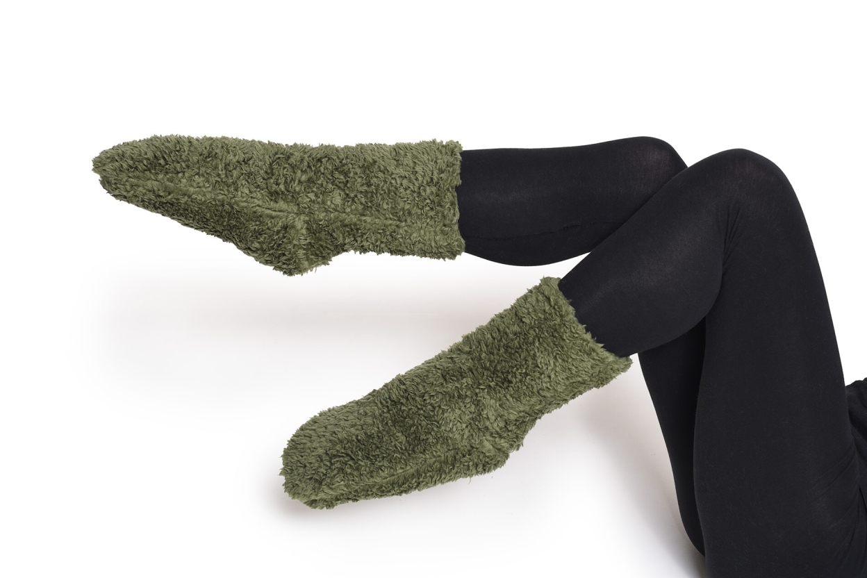 FC Sheepskin Bed Socks Deep Olive